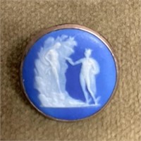 Cameo pin set in sterling silver --Wedgwood?