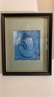 Framed Blue Girl Art