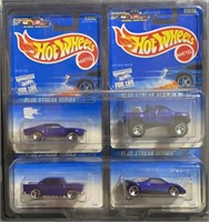 1996 Hotwheels Blue Streak Series Cars 1-4