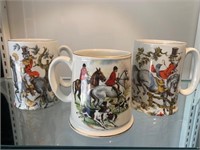 X3 Fox Hunting Tankard Mugs