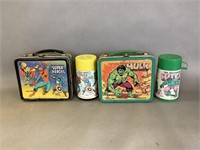 Super Heroes and Hulk Metal Lunch Boxes