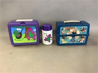 Barney and Popeye Plastic Lunch Boxes