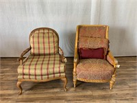 2pc Upholstered Living Room Chairs Mismatch