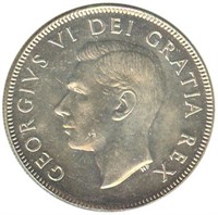 50-52 Canada Silver 50 Cents George VI Avg Circ