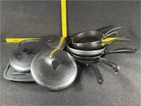 Assorted Frying Pans and Lids