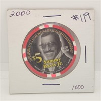 $5 Harrah's Millennium Sammy Davis Jr. casino chip