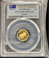 2016 15$ Australia Gold Koala 1/10oz 99.9
