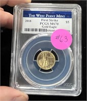 2018 Gold U.S. MS70 1/10oz $5 Coin