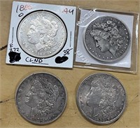 (4) U.S. Morgan Silver Dollars  see below