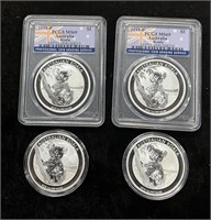 (4) 2015 Australia Koala 1oz. Coins (2) MS69