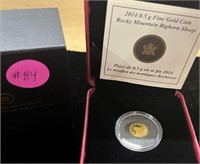 2014 Canada 1/2 Gram Gold Coin Big Horn Sheep
