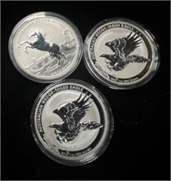 (3) Australia 1oz 999 Silver Coins 2013, 2015