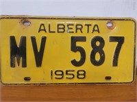 Vintage License plate 1958