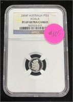 Australia Platinum 1/20oz $5 Koala PF69