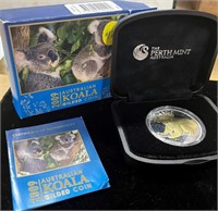 Australia Koala 1oz Silver Coin in Box Gilt