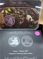 China 2017 Panda Hologram 999 just under 1oz