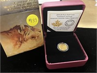 Canada Gold 1/10oz 999 Sabre Tooth Cat in box