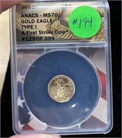 Gold U.S. Eagle $5 MS70 1/10 oz