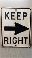 Keep Right Steel Sign 18x24