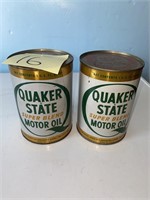 Quaker State motor oil cans
