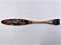 Wood hand carved Tlingit style paddle 10.5" long i