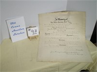 Death Memorial Certificate, Antique
