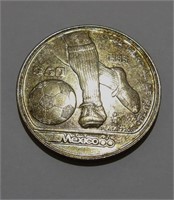 1985 Mexico World Cup Soccer Silver Coin