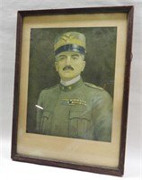 WWI Framed Picture of Italian General Diaz