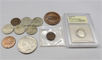 Misc. Coins: 1922-S Peace Dollar, 1883 Penny