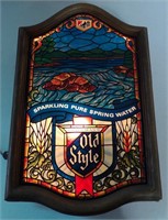 Old Style "Stained Glass" Light Up Beer Sign