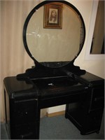 Art Deco Black Painted Vanity Dresser