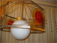 RARE MCM Atomic Hanging Light w/ Colored Discs