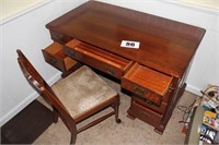 9 DRAWER CHERRY KNEE HOLE DESK