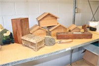 Large lot of wooden items, houses, tools etc