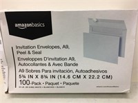 Amazonbasics Invitation Envelopes A9 Peel & Stick