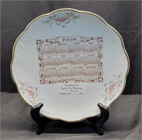 1908 Smith Phillips Semi Porcelain Calendar Plate