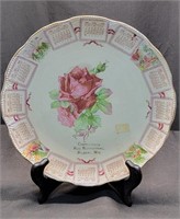 1909 The W.M. Brunt Pottery Co Calendar Plate
