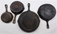 4 Cast Iron Skillets: Lodge & Others