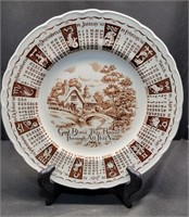 1961 Royal Staffordshire Ceramics Calendar Plate