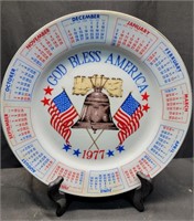 1977 God Bless America Calendar Plate