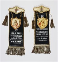(2) Vintage Religious Ribbon Medals