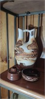 Nemadji Pottery Native American Vase, Black Tail