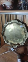 Large Brass Tray Featuring Shell