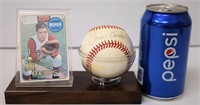 Johnny Bench Autographed Ball w Rookie Card