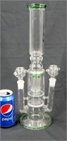Double Hit Percolator Glass Colorful Bong