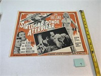 Vtg No Place to Land Spanish Movie Poster /  Card