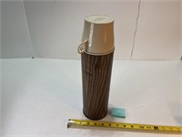 Vtg Woodgrain Thermos Quart Size