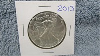 2013 SILVER AMERICAN EAGLE, MINT STATE