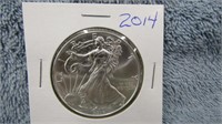 2014 SILVER AMERICAN EAGLE, MINT STATE