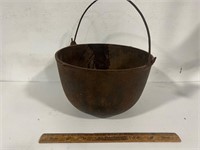 Antique cast iron bean pot